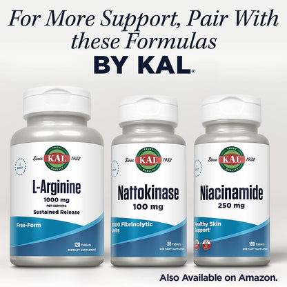 Kal 100 Mg Nattokinase Tablets, 30 Count - Supports Healthy Blood Flow