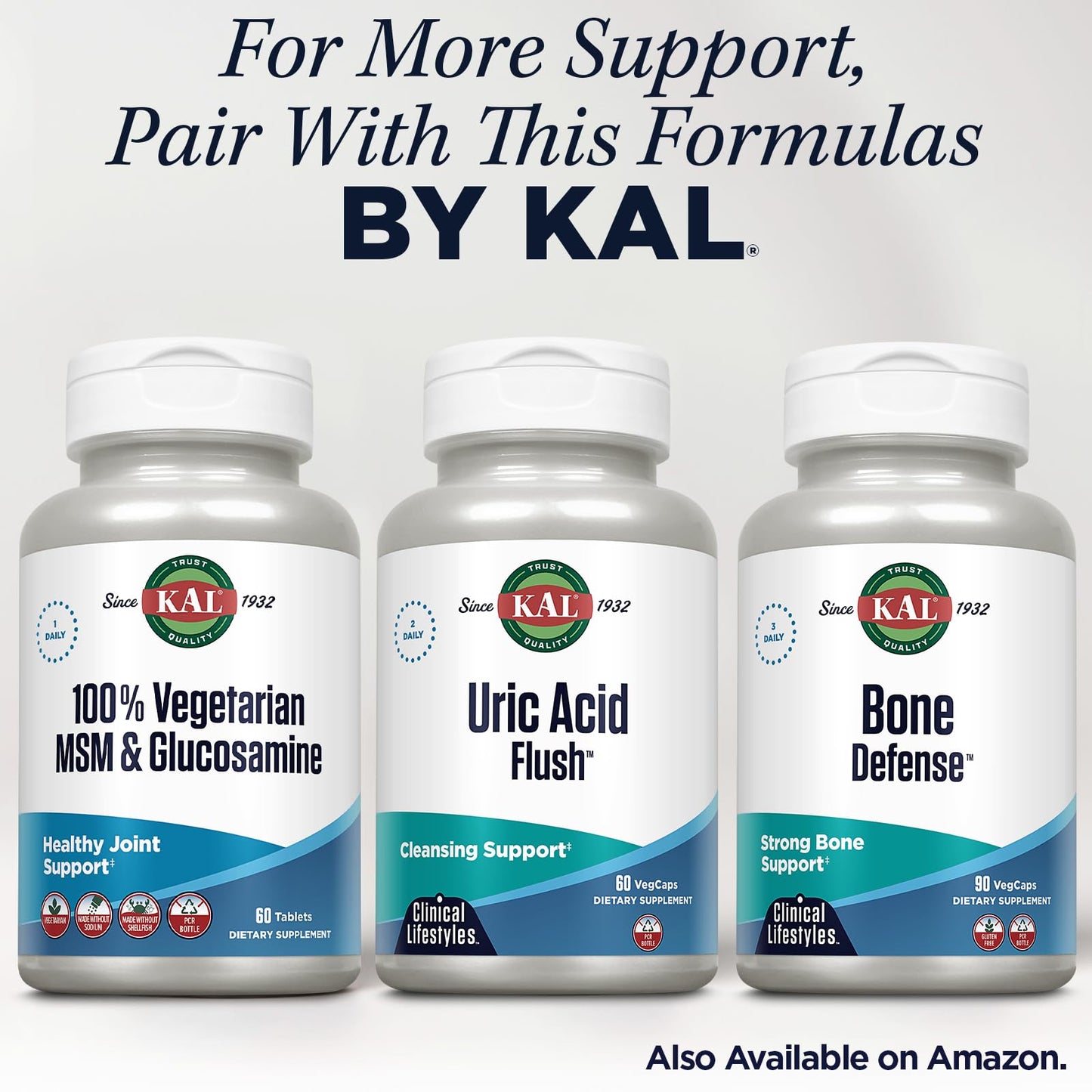 KAL 100% Vegetarian MSM & Glucosamine – Vegan Joint Support (Shellfish-Free)