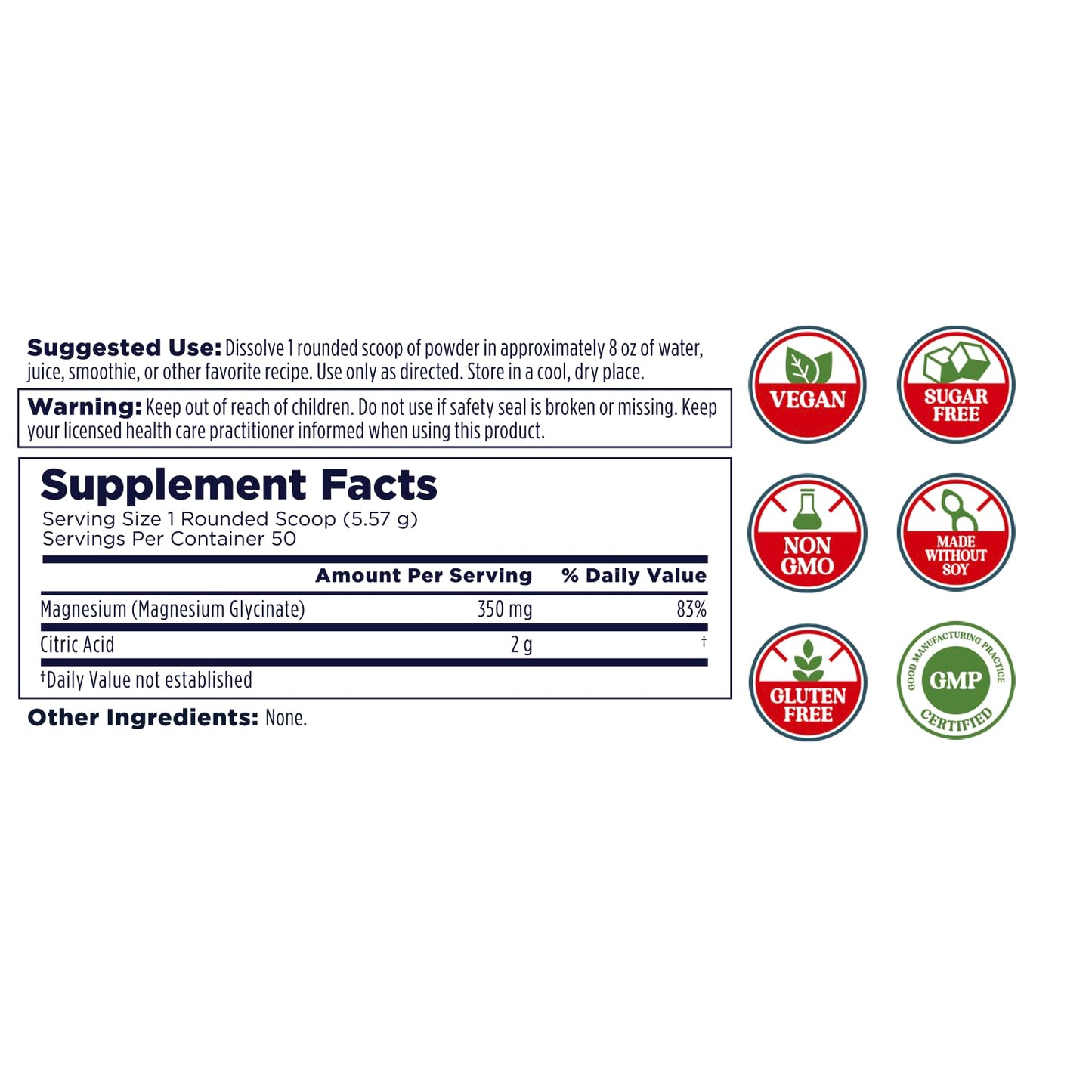 KAL Calming Magnesium Glycinate Powder – Citric Acid, Unflavored, 8.5 oz – Relaxation & Nerve Support