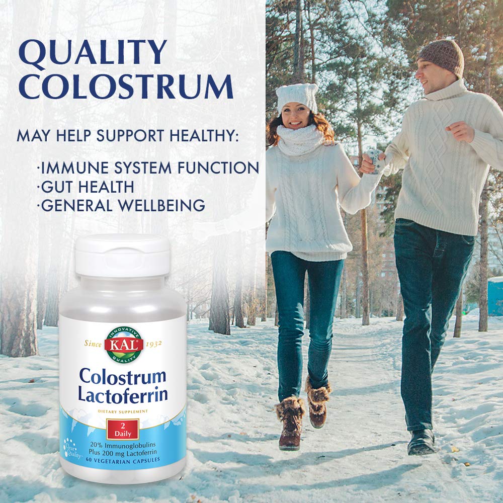 KAL Colostrum Lactoferrin with 20% Immunoglobulins | Immune Support | 30 Servings | 60 Caps