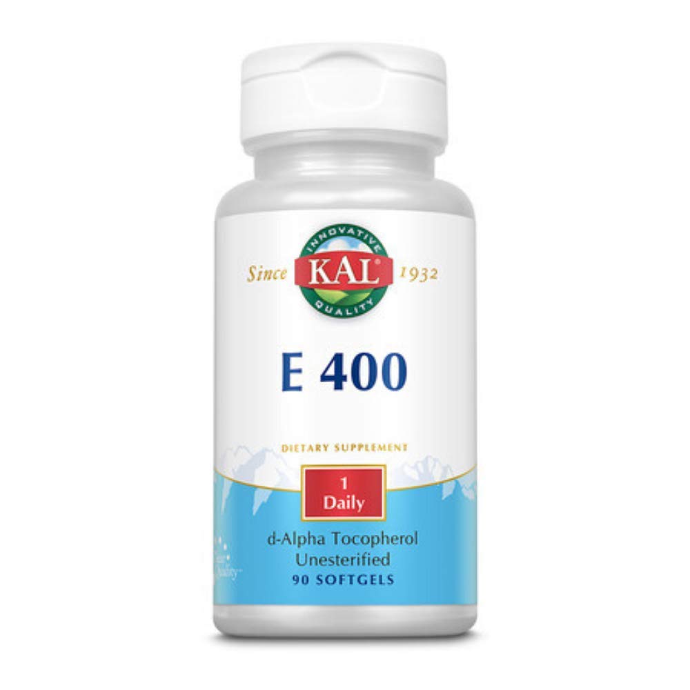 KAL E-400 D-Alpha Tocopherol 400 IU Softgels – 90 Count