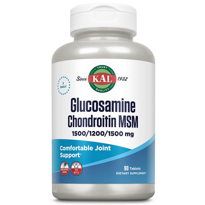 KAL Glucosamine Chondroitin MSM - Joint Support (1500/1200/1500 mg) - 60-Day Guarantee