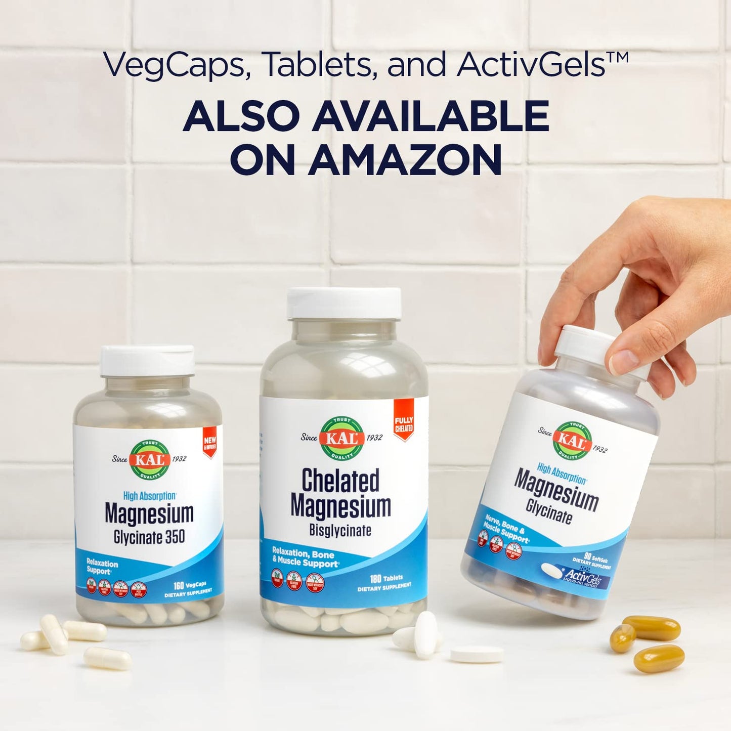 KAL Magnesium Glycinate Tablets – 240 Count, High Absorption, Vegan
