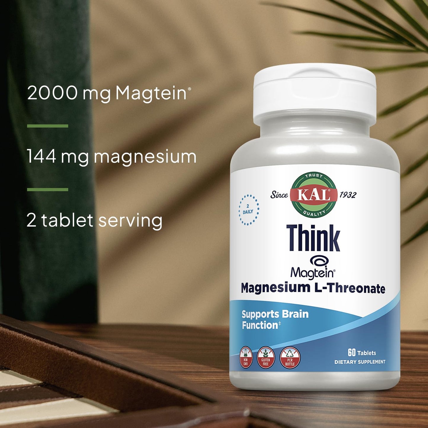 KAL Think Magnesium L-Threonate 2000 mg | Brain Health, Learning & Memory