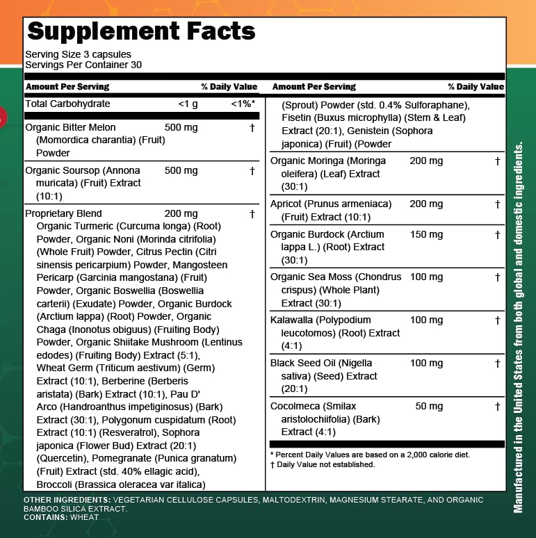 Clean Nutra Soursop Supplement with Moringa, Sea Moss & Berberine