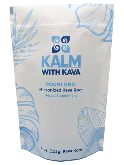 Kalm with Kava Pouni Ono Micronized Kava (4 oz.) - Easy Quick Mix