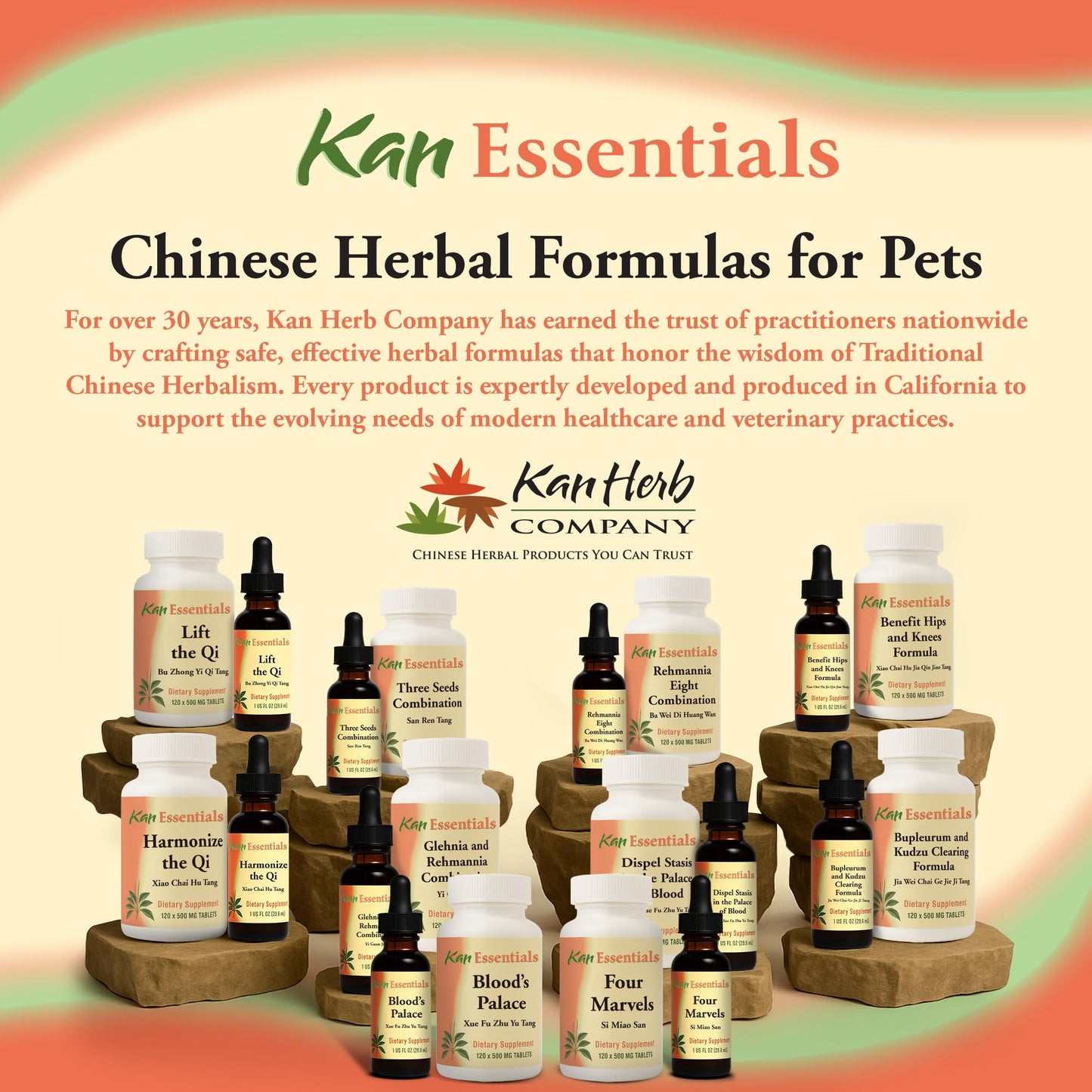 Kan Herbs Essentials - Benefit Hips and Knees for Pets - 120 Tabs