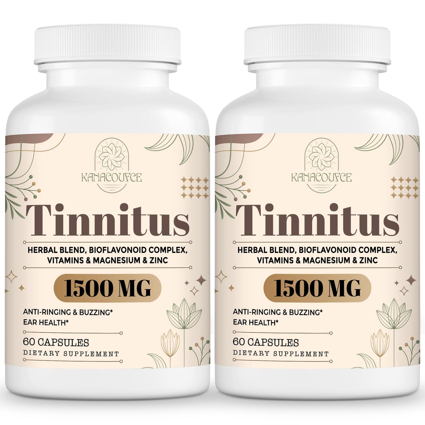 Kanacoufce 1500MG Tinnitus – Ringing Ears Supplement, 120 Capsules