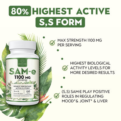 Kanacoufce 1100mg SAM-e – Mood, Joints & Liver Support | 60 Tablets