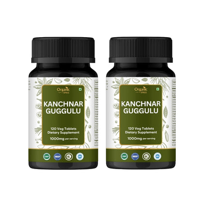 ORGANIC SPREE Kanchnar Guggulu 120 Tablets – Detox & Lymphatic Health | Ayurvedic, Vegetarian, Certified