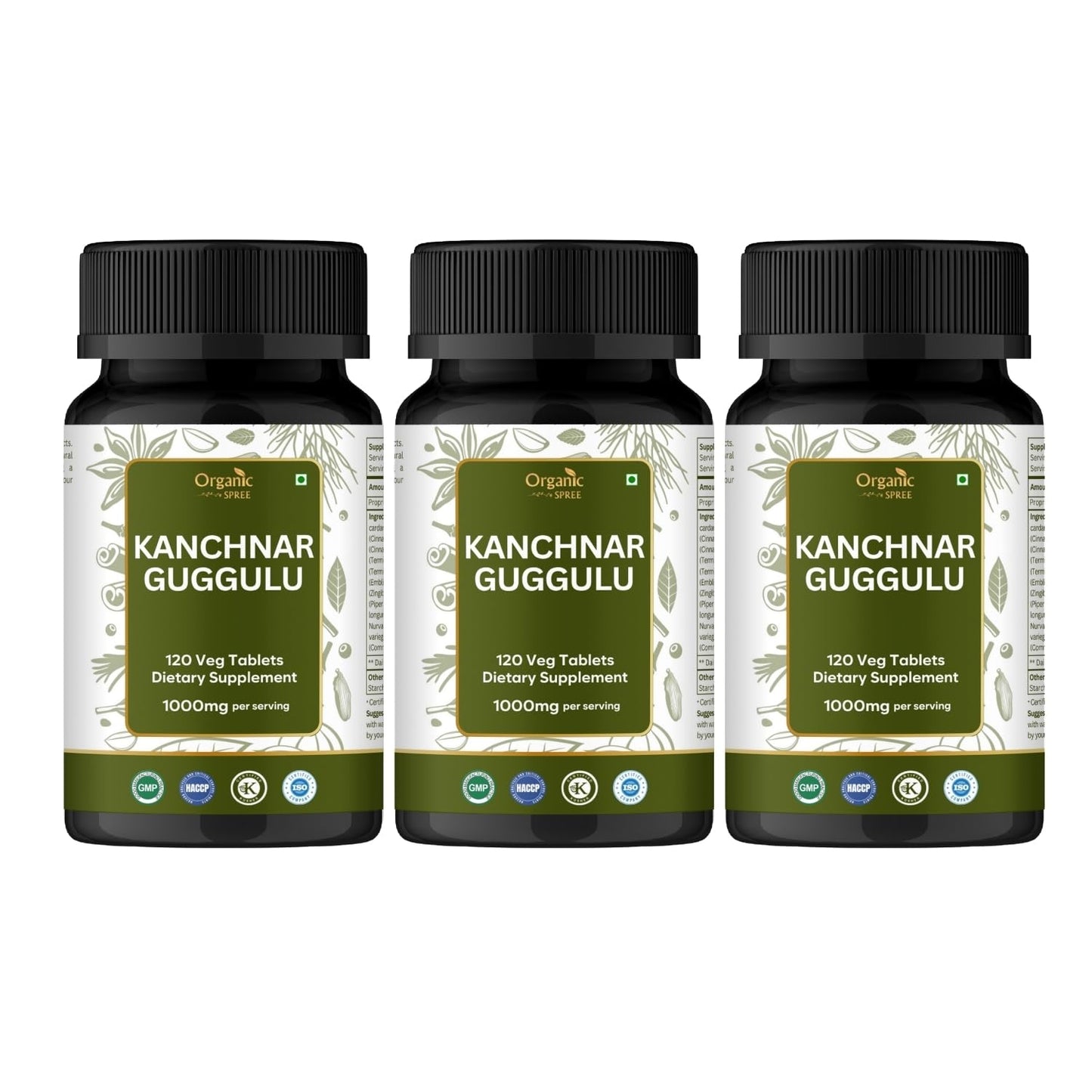ORGANIC SPREE Kanchnar Guggulu 120 Tablets – Detox & Lymphatic Support