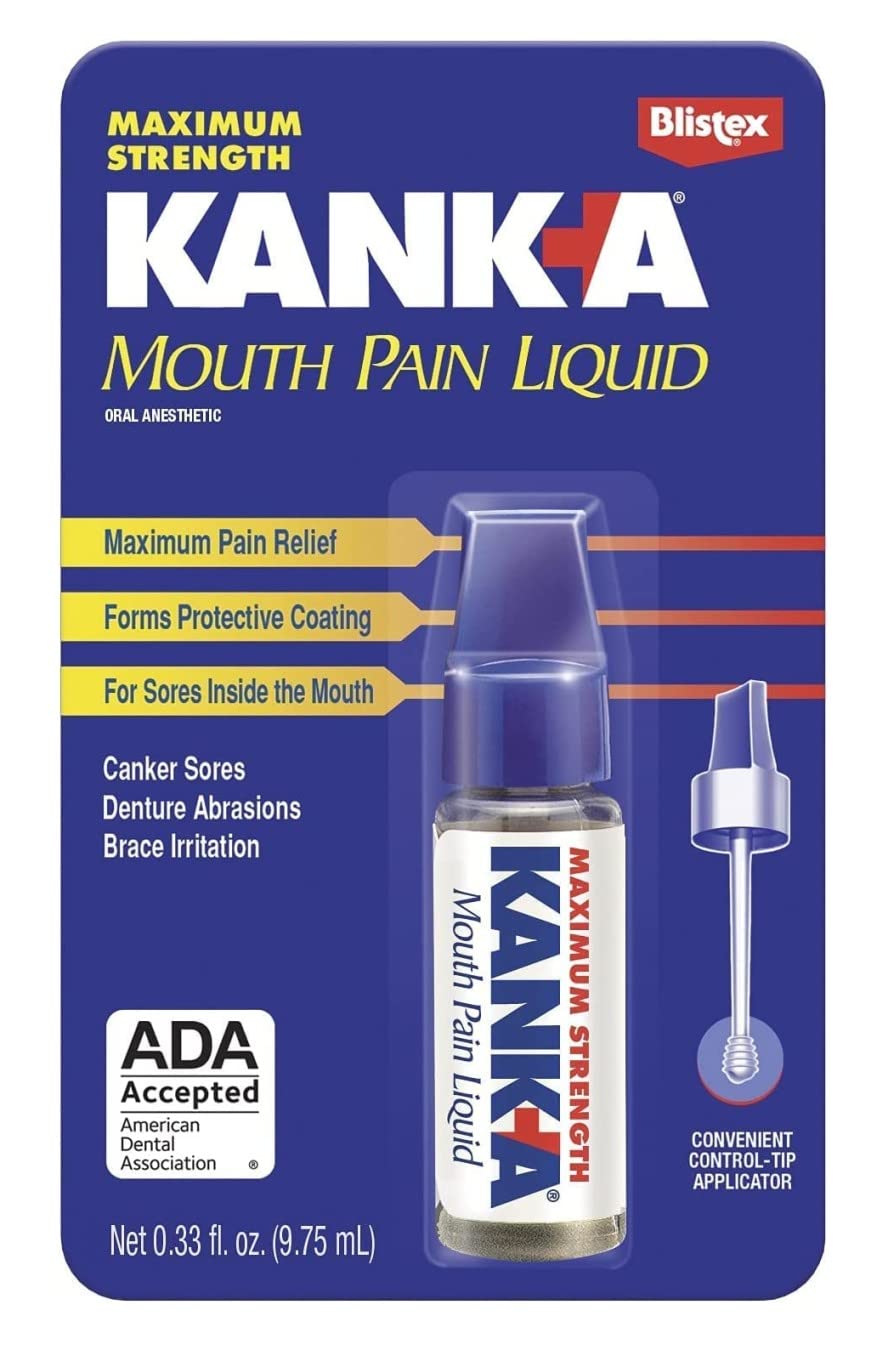Kank-A Mouth Pain Liquid – Professional Strength, 0.33 oz (9.75 ml) Pack of 3