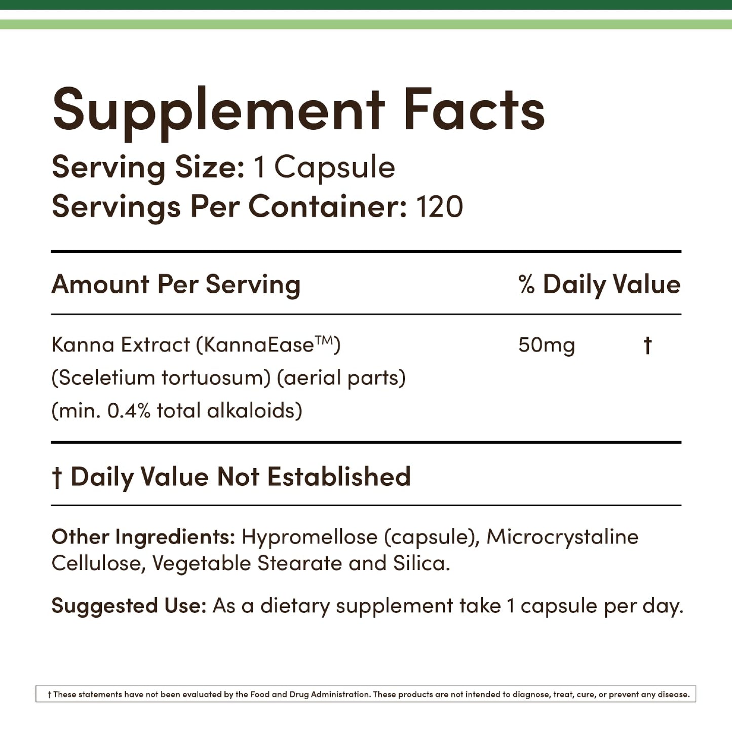 Kanna Extract Supplement 50mg – 120 Count (Pack of 2) – Double Wood | Non-GMO, Gluten Free, Vegan