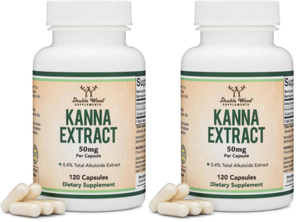 Kanna Extract Supplement 50mg – 120 Count (Pack of 2) – Double Wood | Non-GMO, Gluten Free, Vegan