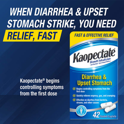 Kaopectate Multi-Symptom Anti-Diarrheal & Upset Stomach Reliever - 42 Caplets