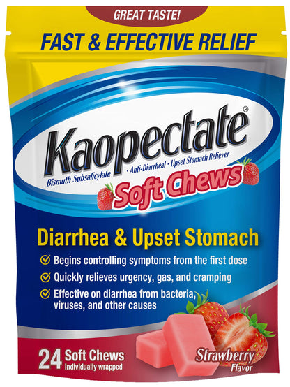 Kaopectate Strawberry Soft Chews 24 Count – Fast Stomach Relief