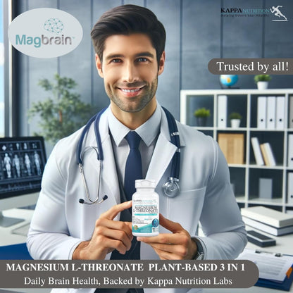 Kappa Nutrition Magbrain Magnesium L-Threonate – 420 mg Elemental Magnesium, 150 Vegan Capsules