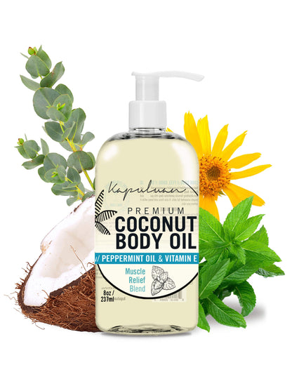 Kapuluan Massage Body Oil – Muscle Relief Blend with Arnica, Peppermint & Rosemary (8oz)