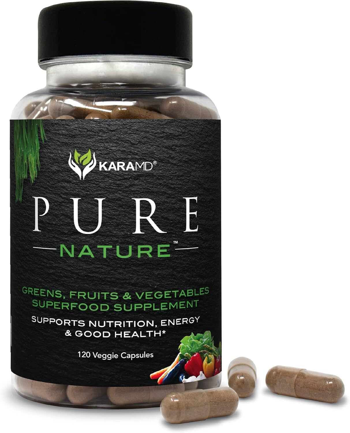 KaraMD Pure Nature Greens, Fruits & Veggies – 30 Servings, Gluten Free & Vegan, Energy & Digestion Support