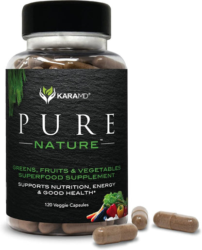 KaraMD Pure Nature Greens, Fruits & Veggies – 30 Servings, Gluten Free & Vegan, Energy & Digestion Support