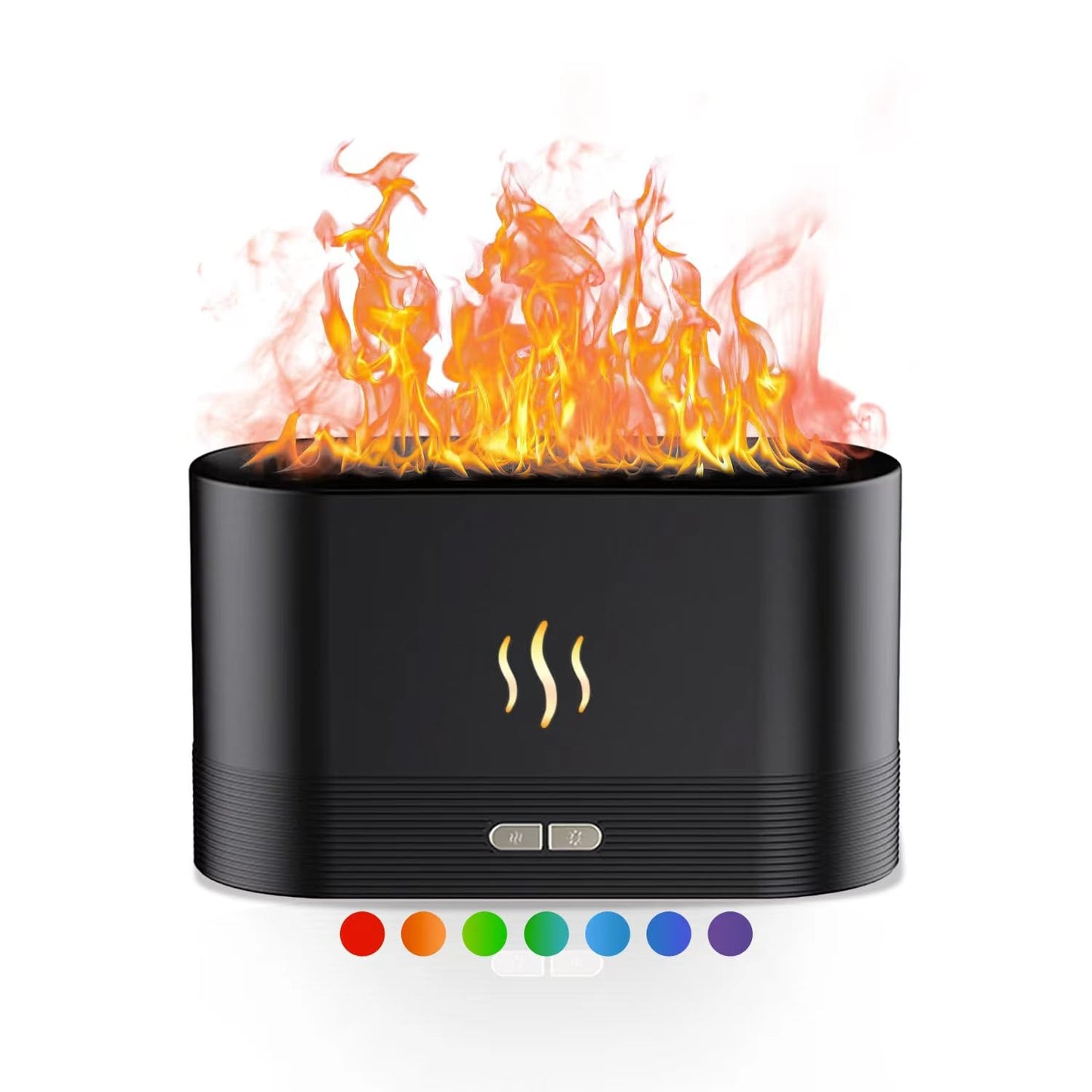 kathluce Flame Humidifier with 7 Colors — Noise-Free Essential Oil Diffuser (Deepblack)