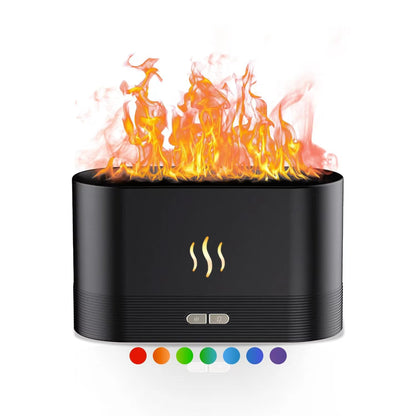 kathluce Flame Humidifier with 7 Colors — Noise-Free Essential Oil Diffuser (Deepblack)