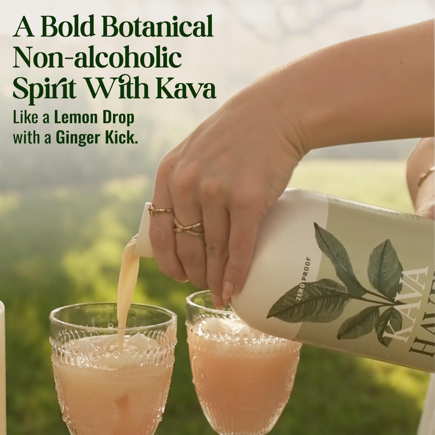 Kava Haven Non Alcoholic Spirit – Lemon Ginger, 750mL | Low Calorie, All Natural, Zero Proof