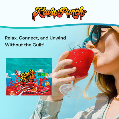 KAVA PUNCH Relaxation Powder – 30 Servings, Premium Kava Kava Extract, Non-Alcoholic Drink Mix