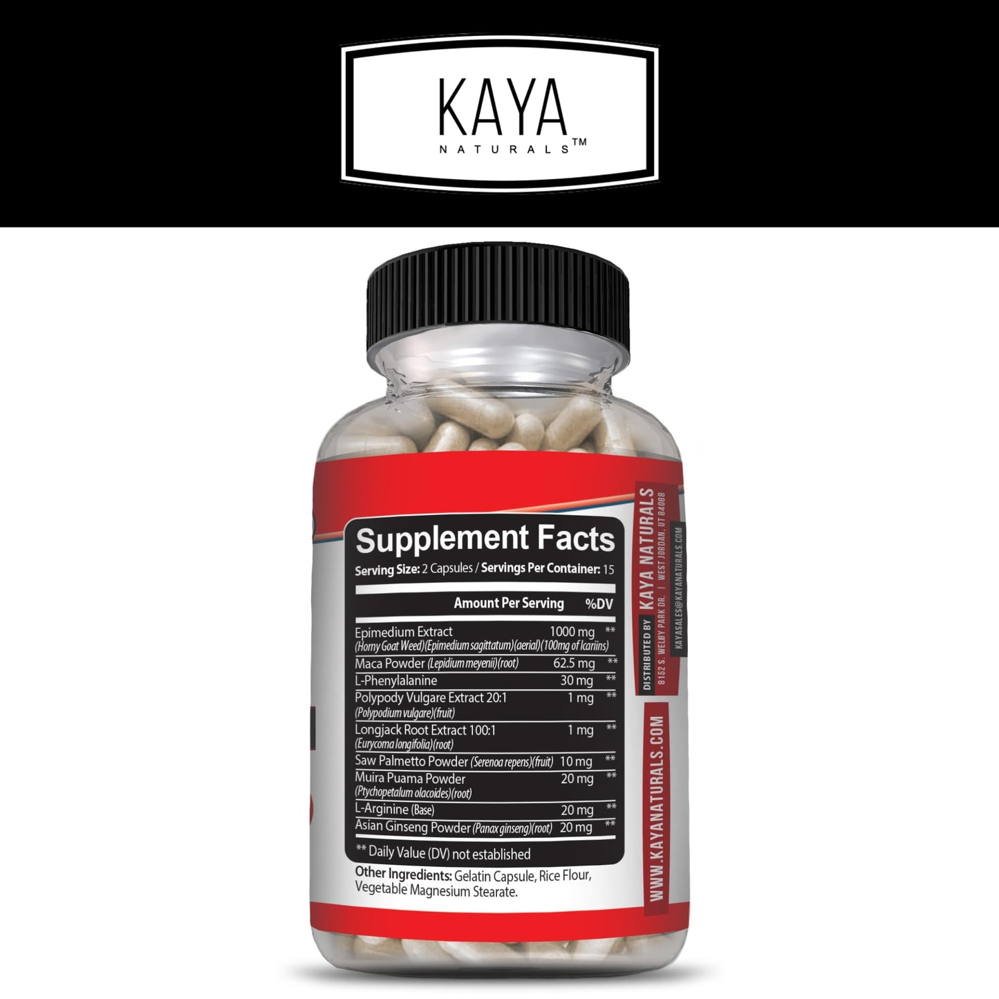 Kaya Naturals Horny Goat Weed with Maca, Saw Palmetto, Ginseng & Arginine – 60 Count