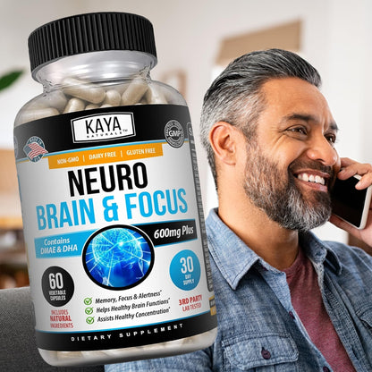 Kaya Naturals Neuro Brain – Nootropic Capsule for Memory & Focus (60 Count, Pack of 2)