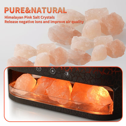 KCKJ Essential Oil Diffuser 250ML – Flame & Jellyfish Modes with Himalayan Pink Salt