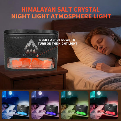 KCKJ Essential Oil Diffuser 250ML – Flame & Jellyfish Modes with Himalayan Pink Salt