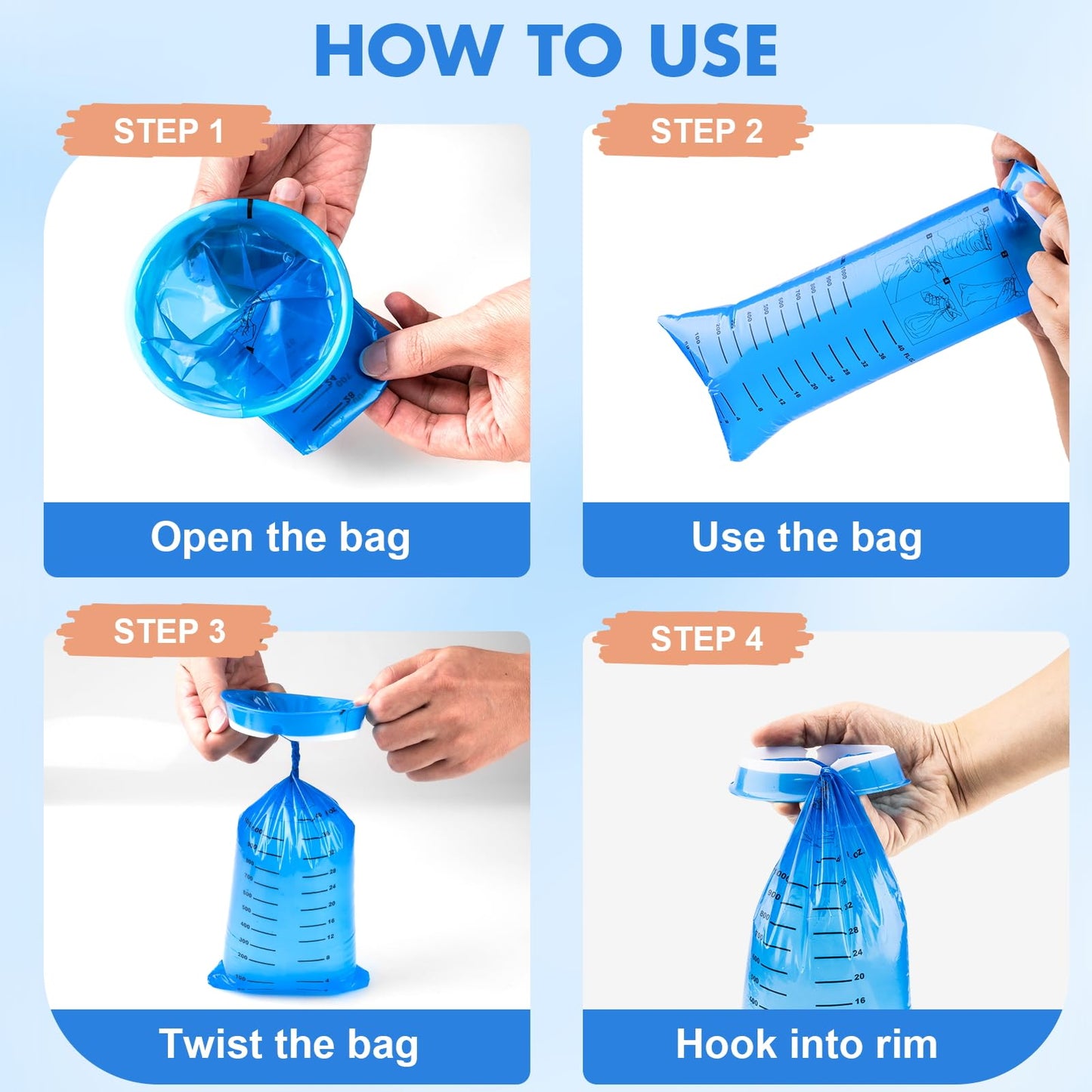 KKEETUR 120 Pack Throw Up Bags – Leak-Proof Emesis Bags for Travel (1000ml)