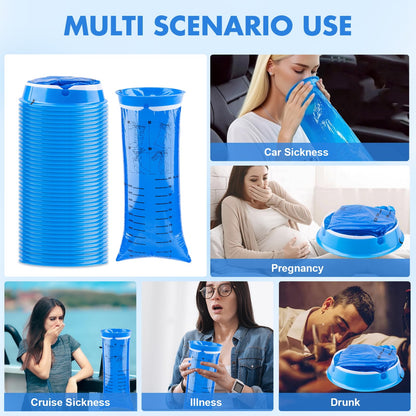 KKEETUR 120 Pack Throw Up Bags – Leak-Proof Emesis Bags for Travel (1000ml)