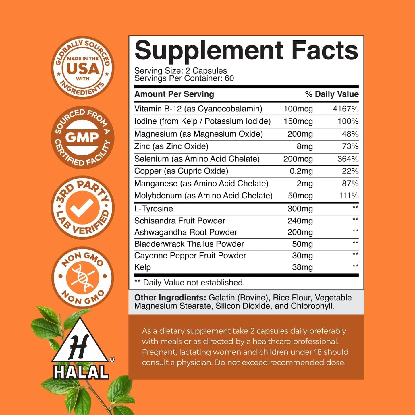 Herbal Thyroid Support Complex – Iodine, Ashwagandha for Energy & Hormone Balance
