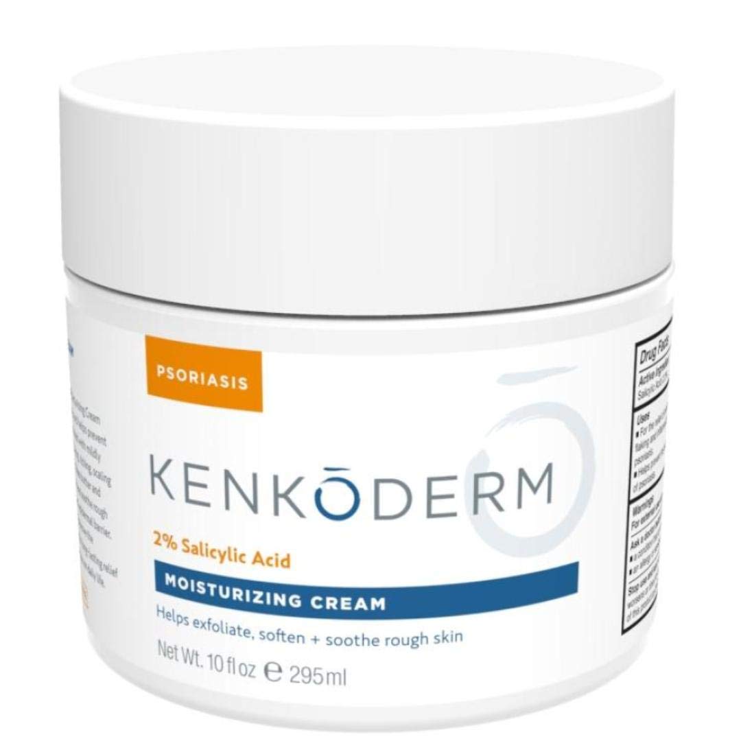 Kenkoderm Psoriasis Cream — 2% Salicylic Acid, Fragrance-Free Moisturizer (10 oz)