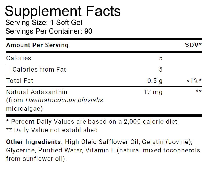 Keokea Organics Hawaii Astaxanthin 12 mg - 90 Softgels | Made in USA, Non-GMO & Pesticide Free