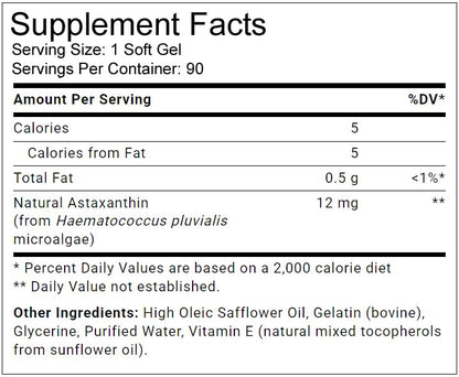 Keokea Organics Hawaii Astaxanthin 12 mg - 90 Softgels | Made in USA, Non-GMO & Pesticide Free