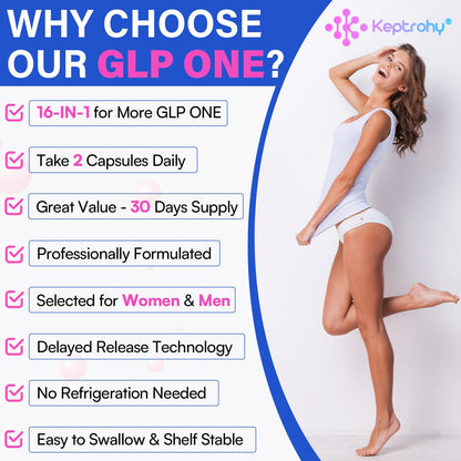 Keptrohy GLP ONE Supplement - 16-in-1 for Women & Men, 120 Capsules
