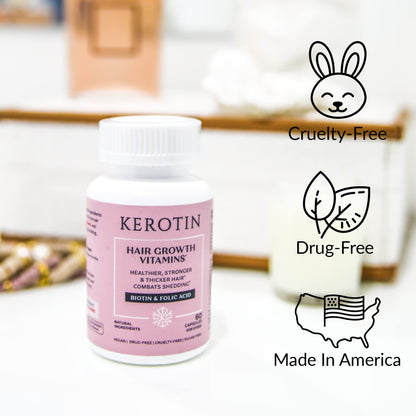 Kerotin Hair Growth Vitamins – Biotin, DHT Blocker & Saw Palmetto