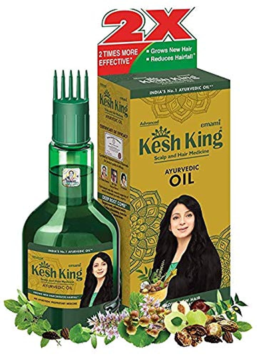 KESH KING Ayurvedic Hair Oil with Bhringraj & Amla – Hair Growth & Scalp Nourishment (3.38 Fl Oz / 100 ml)