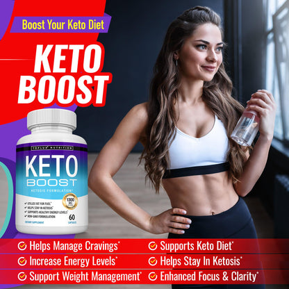 Keto Boost Diet Pills Ketosis Supplement – Exogenous Ketones for Energy & Focus | Keto Diet Pills for Men & Women