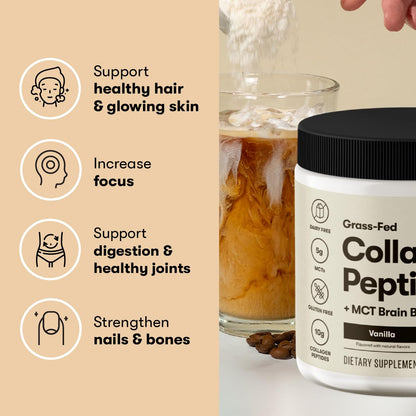 Perfect Keto Collagen Peptides with MCT Oil - Grass-Fed, Keto Coffee Creamer