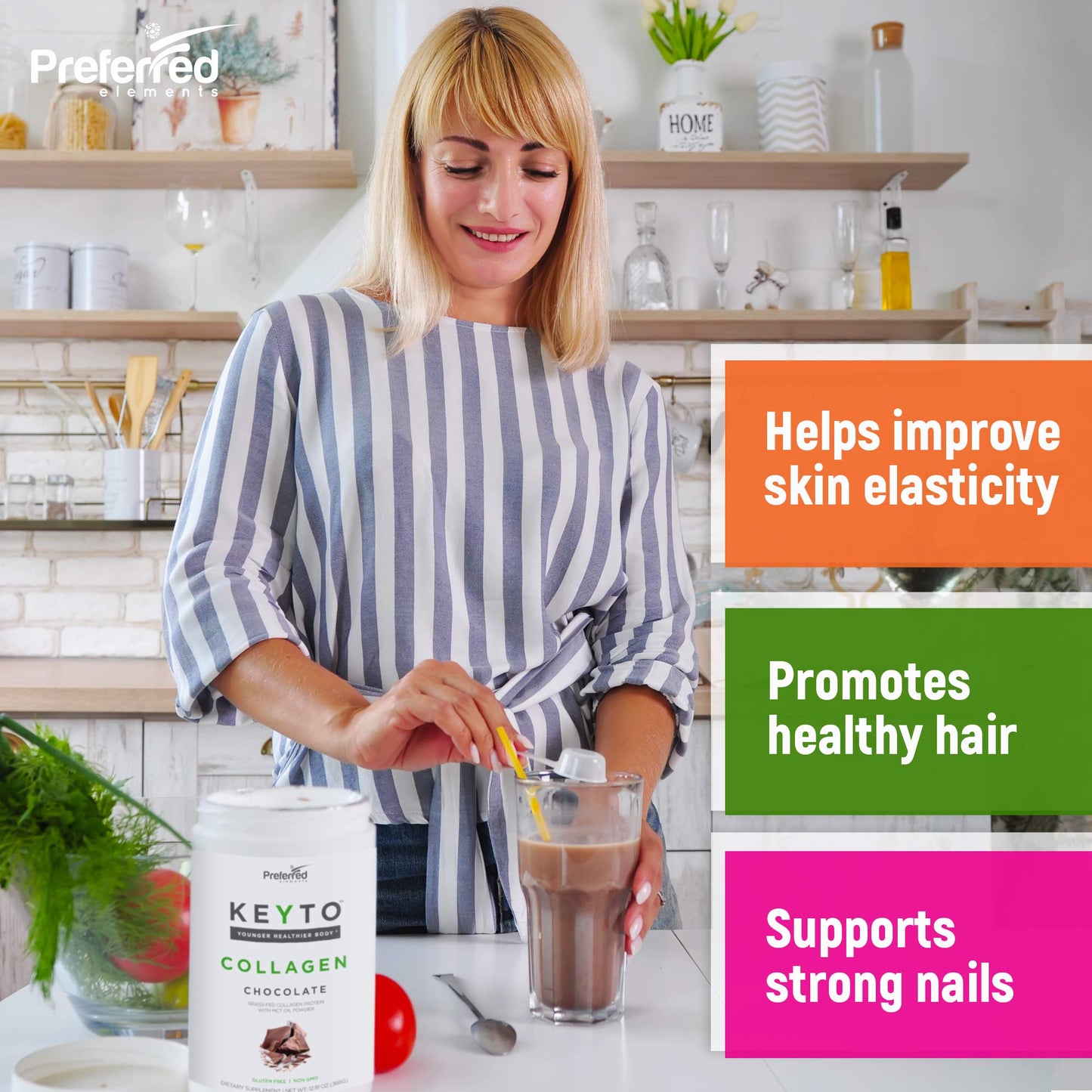 Keto Collagen Protein Powder with MCT Oil – KEYTO Chocolate Flavor