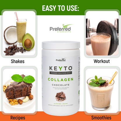Keto Collagen Protein Powder with MCT Oil – KEYTO Chocolate Flavor
