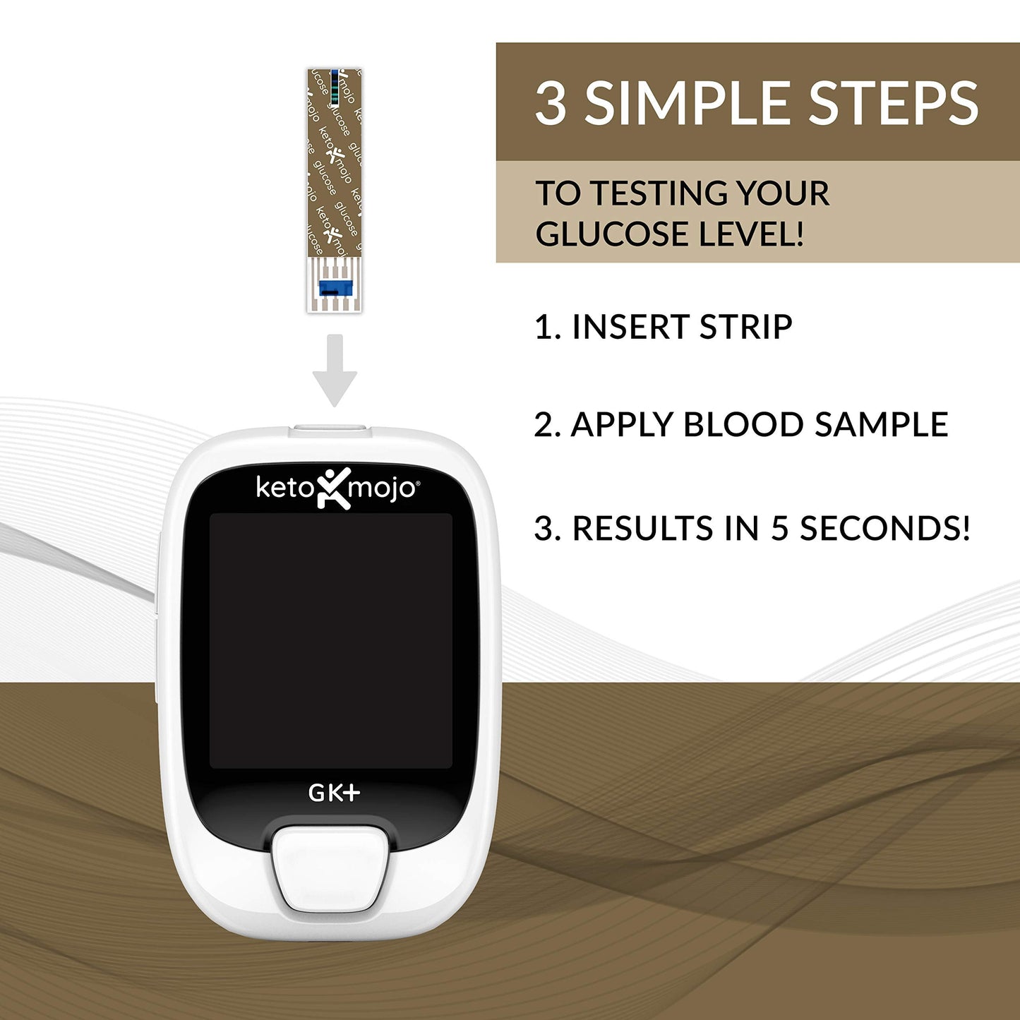 Keto-Mojo GK+ Compatible Blood Glucose & Ketone Test Strips Combo Pack – 120 Count