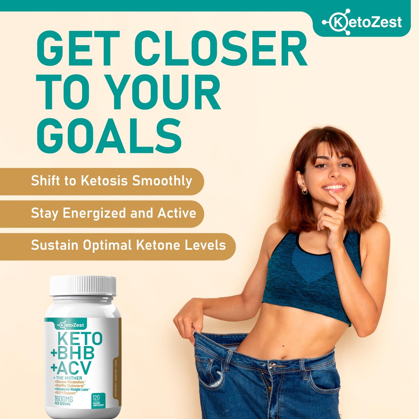 KetoZest Keto ACV BHB Capsules 1600mg – Weight Loss & Ketosis