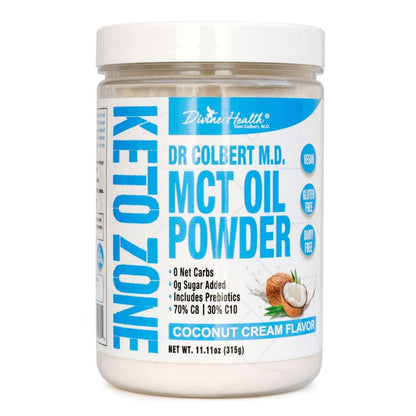 Keto Zone MCT Oil Powder – Coconut Cream Flavor | 0 Net Carbs | 30 Day Supply