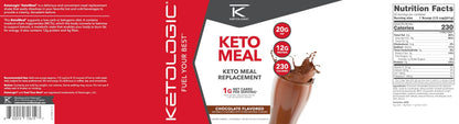 KetoLogic KetoMeal Shake with MCT Oil — 70:30 Ketogenic Macros, 20 Servings, Chocolate