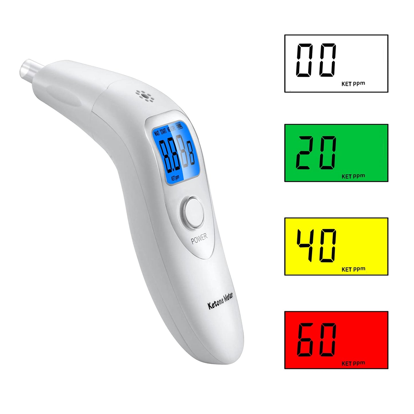 Home Ketosis Monitor & Breath Analyzer – High-Precision Ketosis Meter with 10 Mouthpieces